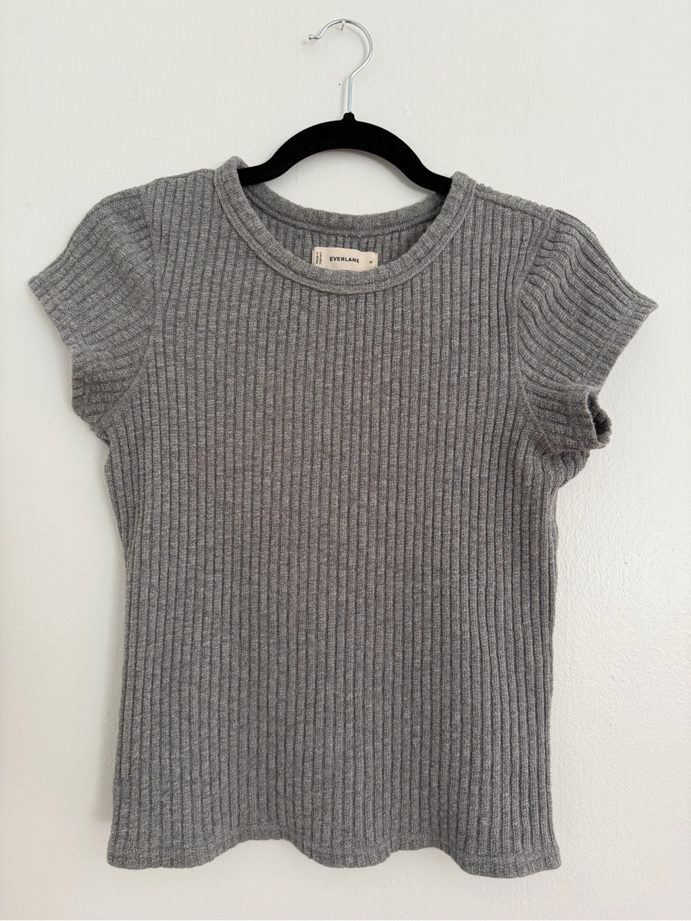 Everlane Women’s Ribbed Short Sleeve Tee - Gray